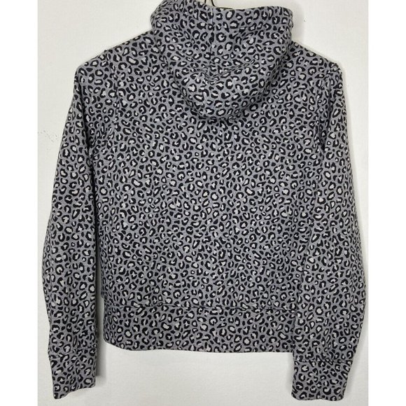 Old Navy Girls XL Long Sleeve Grey Cheetah Hooded Zippered Lined Sweatshirt - Picture 11 of 16